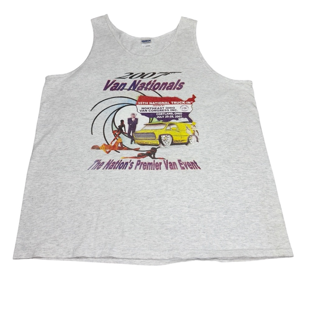 2007 Van Nationals Graphic Tank Y2K Sleeveless Tee Vintage Style XL Graphic